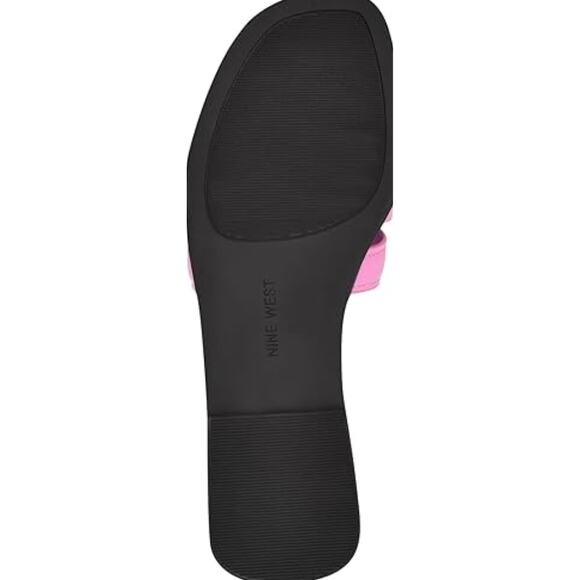 NEW Nine West Geena Cutout Flat Slip-On Sandals Light Magenta Patent Size 7.5M - Picture 4 of 6